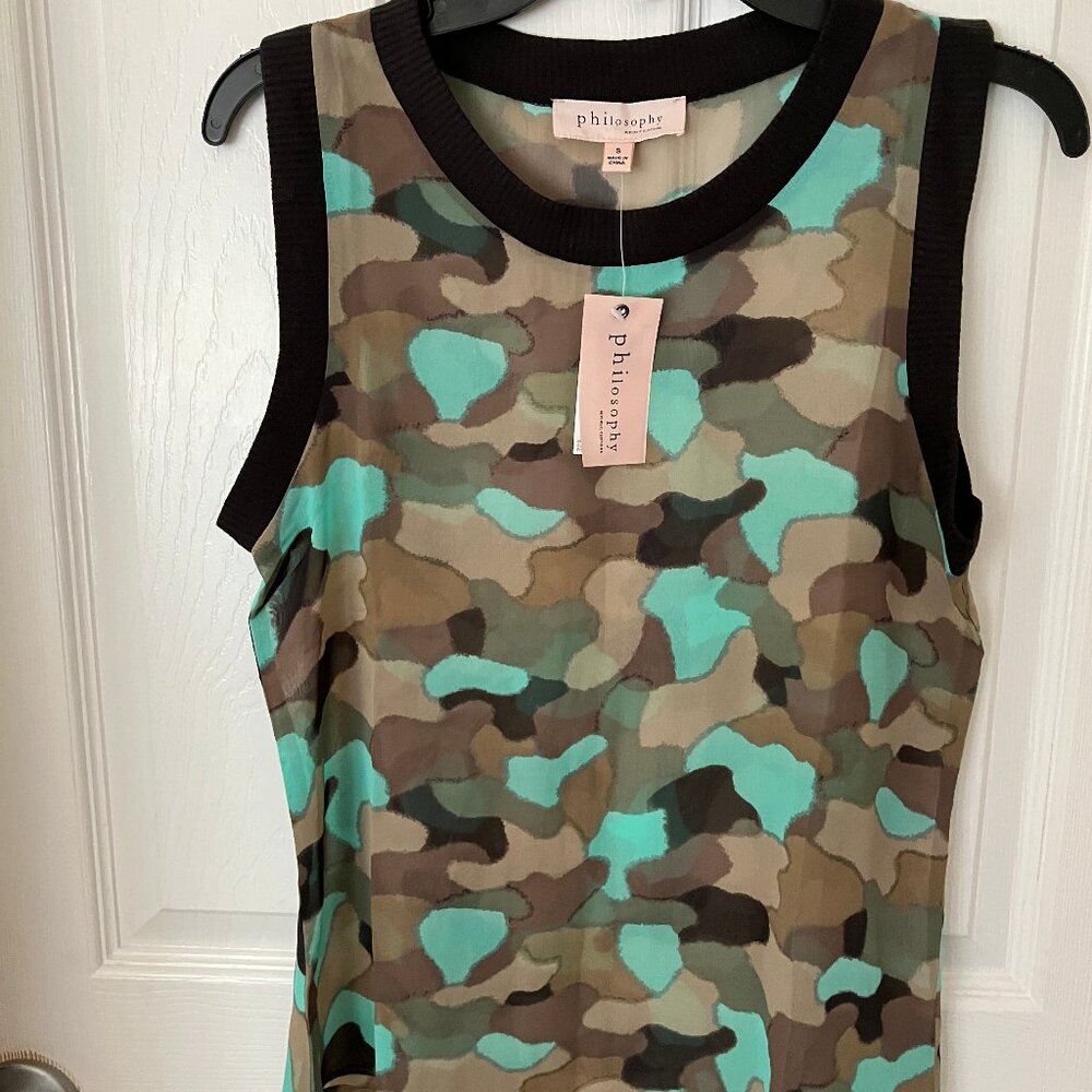 PHILOSOPHY Republic clothing Ladies' vest/Shirt/Top Camouflage print Size S